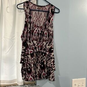 Black and red ruffled tank top